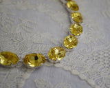 Citrine Yellow Aurora Collette Necklace - Large Oval