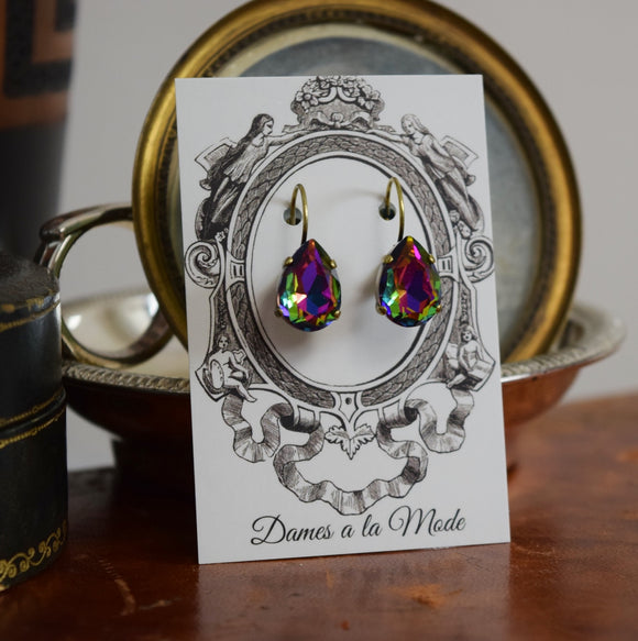 SALE! Rainbow Aurora Earrings - Medium Teardrop