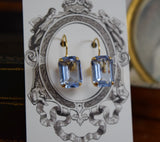Light Blue Swarovski Earrings - Medium Octagon - ON SALE