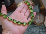 Fern Green Aurora Crystal Necklace - Large Oval