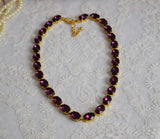 SALE! Amethyst Swarovski Collet Necklace - Medium Oval