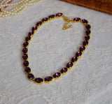 SALE! Amethyst Swarovski Collet Necklace - Medium Oval