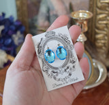 Aquamarine Mirror-backed collet necklace - Large Oval