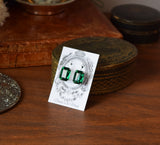 Emerald Crystal Earrings - Large Octagon