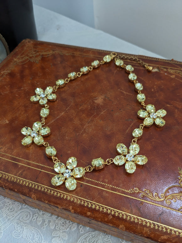 Sample Sale! Floral Necklace Citrine Yellow
