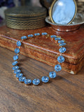 Light Blue Aurora Crystal Collet Necklace - Medium Round