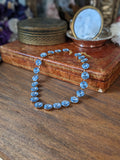 Light Blue Aurora Crystal Collet Necklace - Medium Round