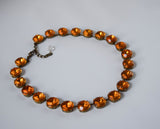 Orange Crystal Riviere Necklace - Medium Round