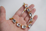 Clear Crystal Swarovski Collet Necklace - Medium Octagon