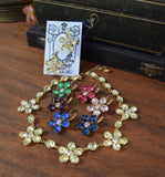 Floral Necklace - Czech Crystal Oval Stones