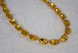 Golden Yellow Swarovski Crystal Necklace - Medium Oval