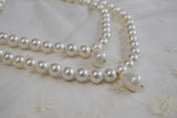 Shell Pearl Necklace - Double Strand with Double Teardrop