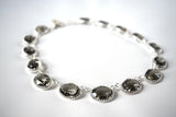 Grey Swarovski Crystal Collet Necklace - Large Oval Crown Setting
