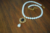 Renaissance Pendant or Necklace - Stone and Pearl