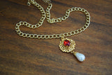 Renaissance Pendant or Necklace - Stone and Pearl