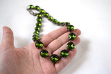Olive Green Riviere Necklace - Medium Round