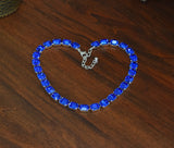 Sapphire Blue Swarovski Collet Necklace - Small Octagon