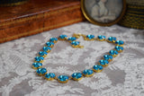Turquoise Blue Aurora Crystal Collet Necklace - Medium Round