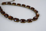 Brown Topaz Crystal Collet Necklace - Large Oval