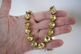 Citrine Yellow Swarovski Crystal Collet Necklace - Small Oval