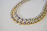 Aurora Borealis Crystal Necklace - Small Round -