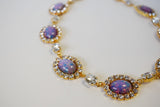 Large Fire Opal Halo Necklace