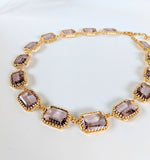 Large Octagon Light Amethyst Riviere Necklace