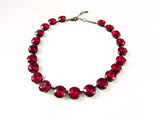 Ruby Red Collet Necklace - Medium Round - ON SALE!