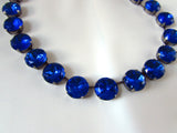 Sapphire Blue  Riviere Necklace - Medium Round