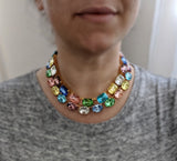 Harlequin Collet Necklace - Pastels - Large Oval or Large Octagon