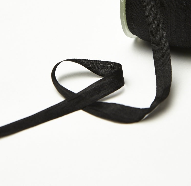 Silk Ribbon - Black - 1/4 wide - Two Yards