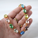 Pastel Crystal Harlequin Collet Necklace - Medium Oval