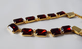 Garnet Swarovski Crystal Collet Necklace - Large Octagon