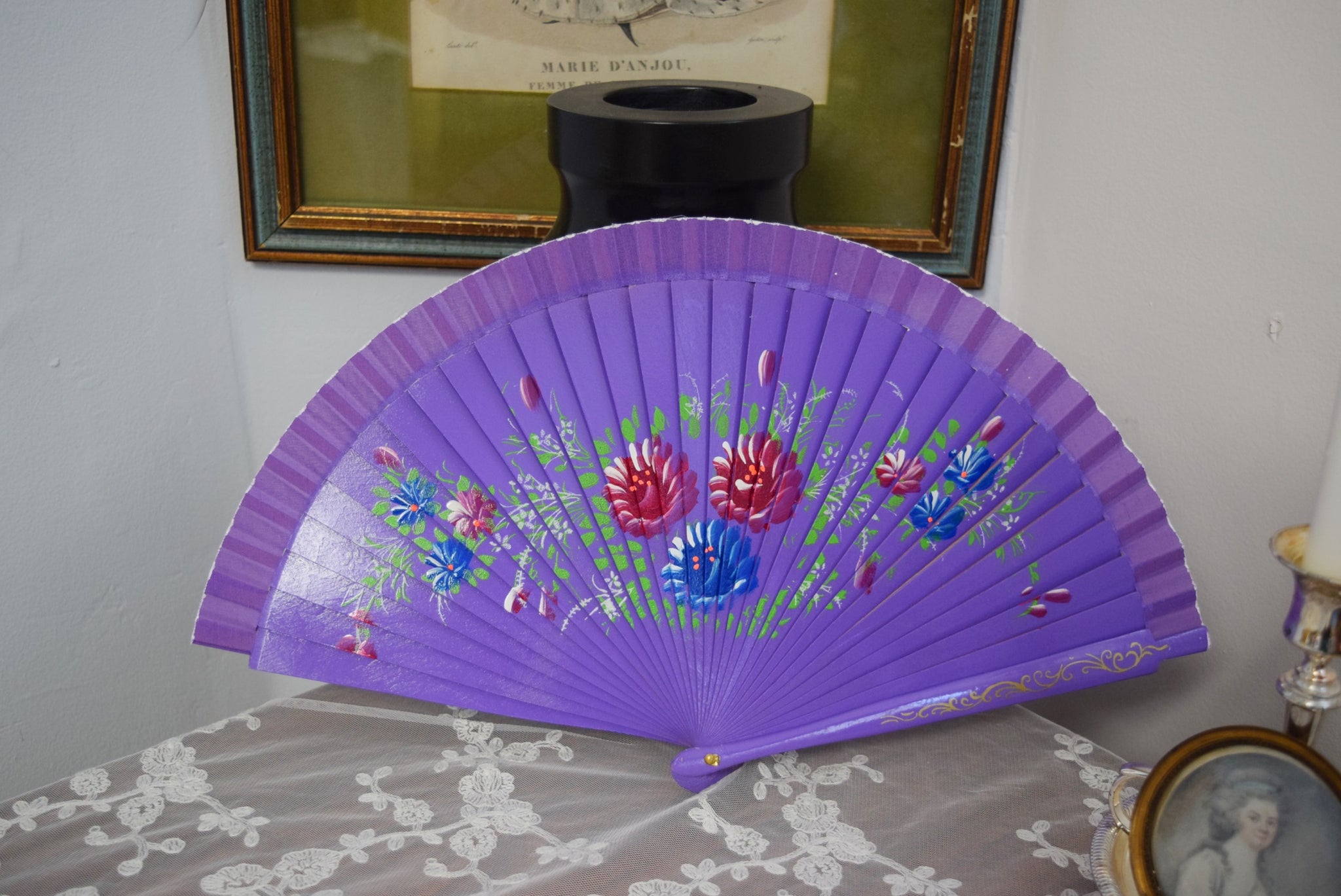 Purple clearance hand fan