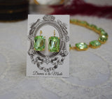 Light Green Aurora Crystal Collet Necklace - Large Octagon