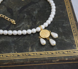 Renaissance Pearl and Coin Necklace