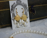 Renaissance Pearl and Coin Earrings