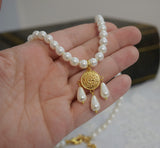 Renaissance Pearl and Coin Necklace