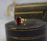 Swarovski Garnet and Clear Crystal Ring