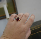 Swarovski Garnet and Clear Crystal Ring