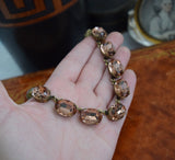 Dusty Pink Aurora Crystal Collet Necklace - Large Oval