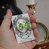 Peridot Green Swarovski Earring - Large Teardrop