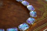 Pastel Rainbow Aurora Crystal Necklace - Large Octagon