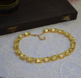 Light Yellow Aurora Crystal Necklace - Large Octagon
