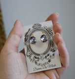$10 Treats! Lilac Crystal Earrings - Small Oval