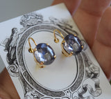 $10 Treats! Lilac Crystal Earrings - Small Oval