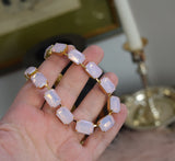 Pink Opal Aurora Crystal Necklace - Medium Octagon
