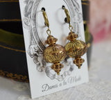 Bronze Beaded Dangle Earrings