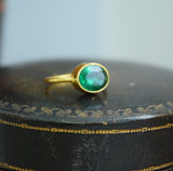 Emerald Quartz Oval Vermeil Ring