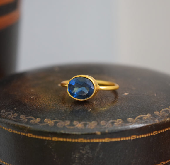 Sapphire Quartz Oval Vermeil Ring